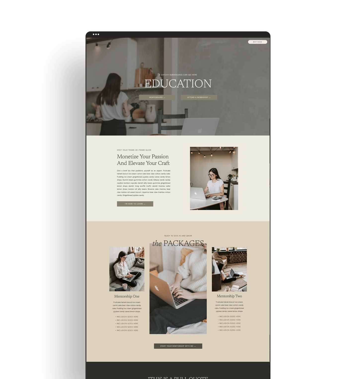 Education Page Template