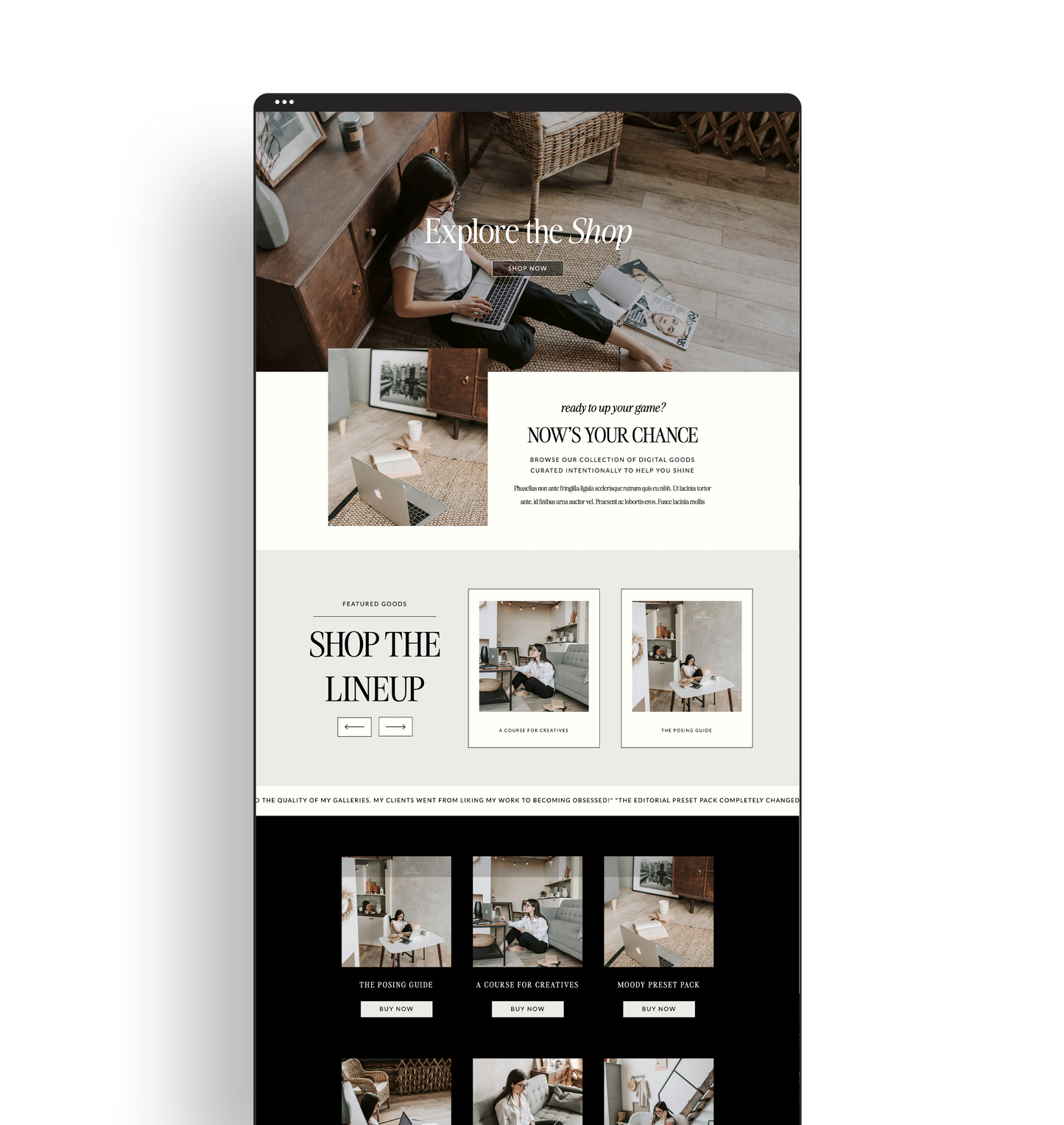 Shop Page Template