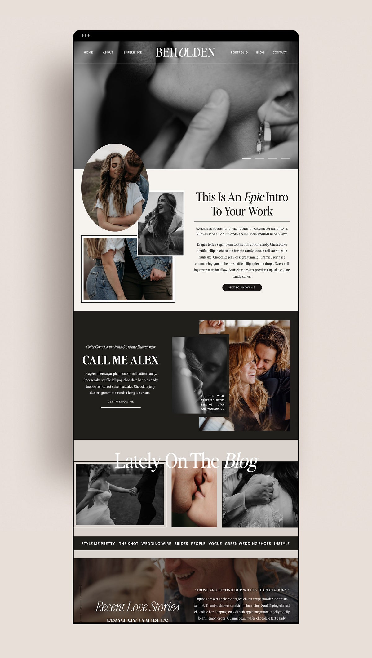 Beholden Website Template – Alisabeth Designs
